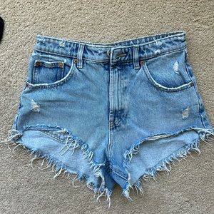 Zara high rise jean shorts